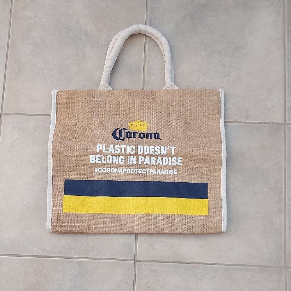 Corona Tan and Blue Tote Bag